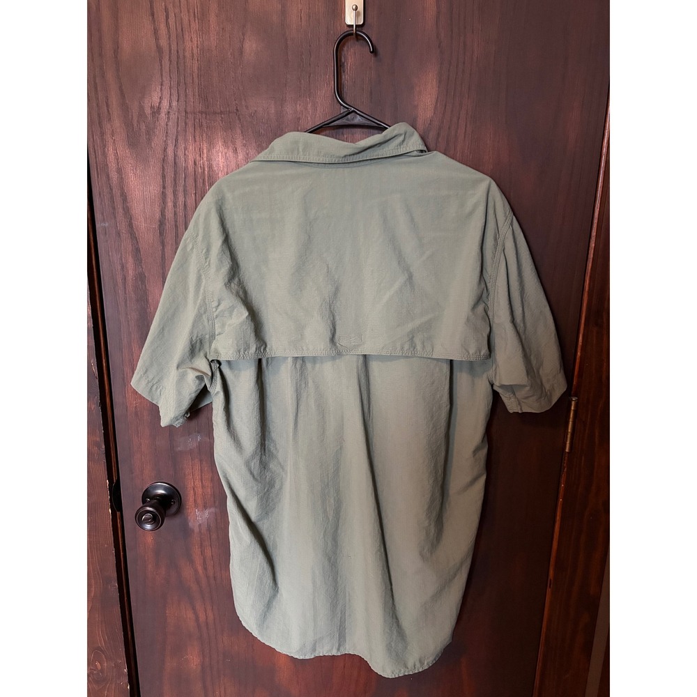 REI Mens Medium Green Short Sleeve Button Down Fishing Hiking Shirt Nylon Vented - Picture 3 of 6